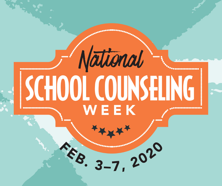 Logo for National School Counseling Week, Feb. 3-7, 2020 Logo for National School Counseling Week, Feb. 3-7, 2020